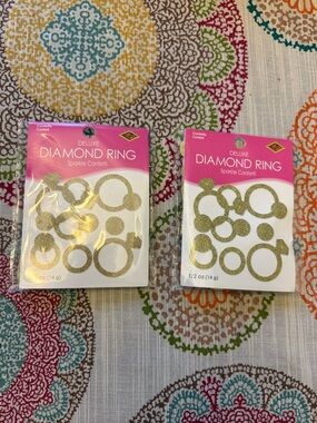 NWT 2 packages Deluxe Diamond Ring Sparkle Confetti - Gold